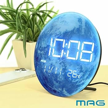 値下げ！m.m  MASTER  針が浮いてる　置き時計 Amazon.co.jp: ノア精密 置き時計 MAGデジタルLED置時計 アース